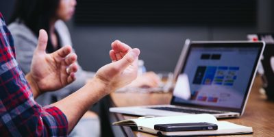 people talking in an interview for podcast